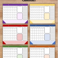 Primary Colors Digital Desktop Blotter Calendar