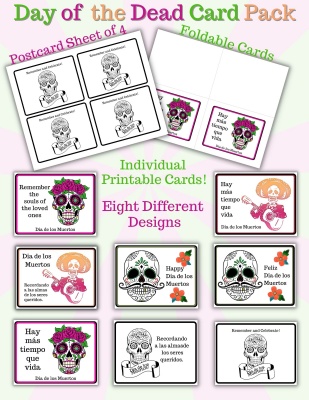 Day of the Dead Printable Card Pack