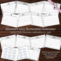 Abstract 2025 Calendar with PLR License