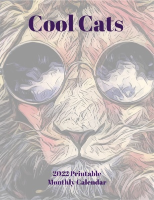 2022 Cool Cats Printable Calendar