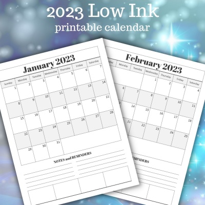 2023 Low Ink Calendar