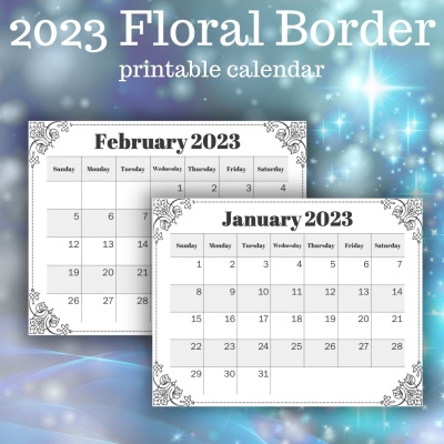 2023 Floral Border Calendar